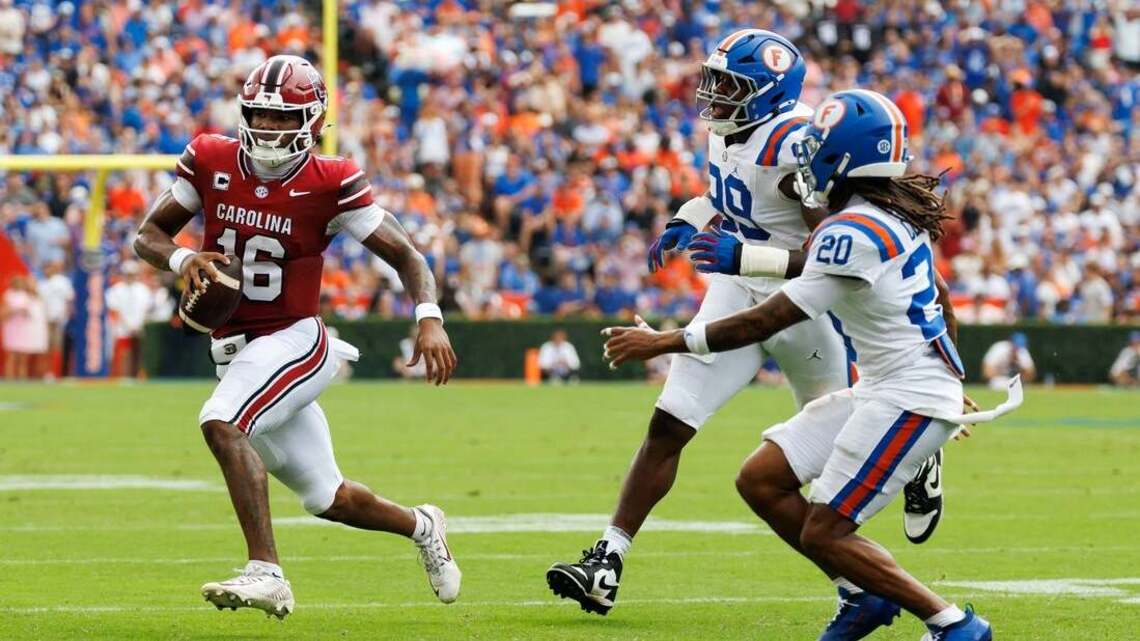 South Carolina stuns No. 16 Florida as LaNorris Sellers provides five TDs 