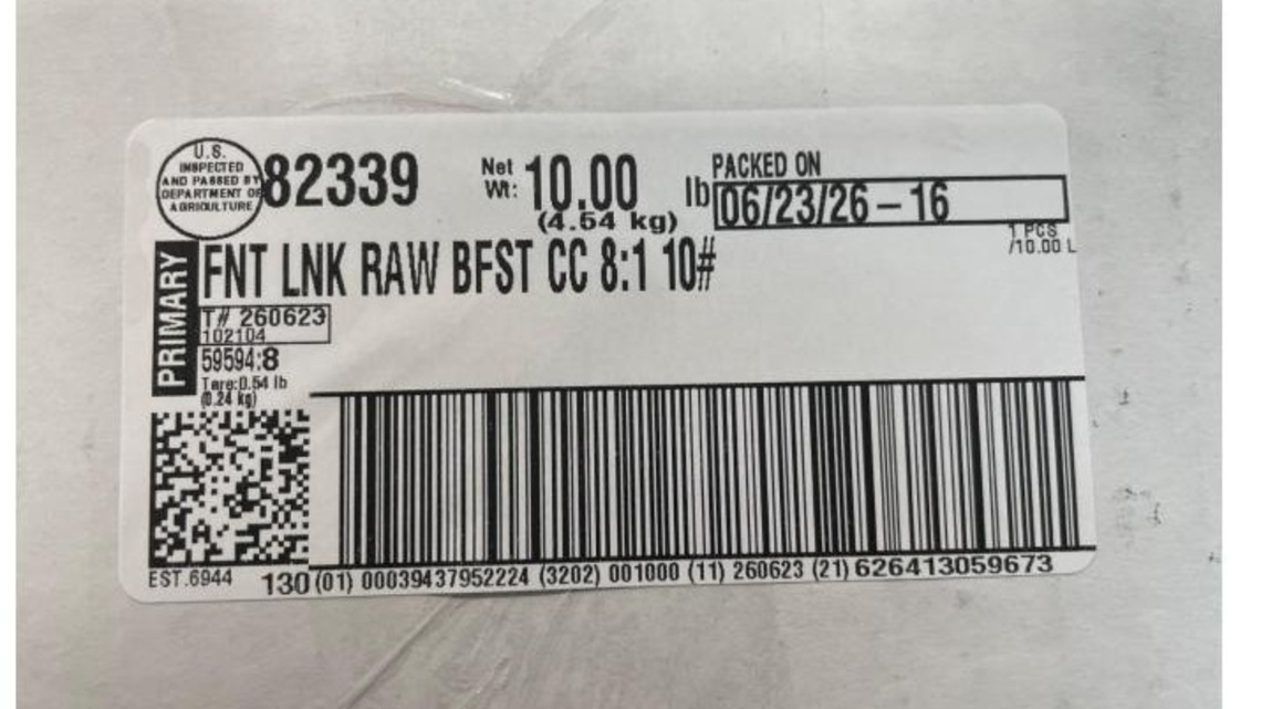 Pork breakfast sausage products recalled. See the affected states 
