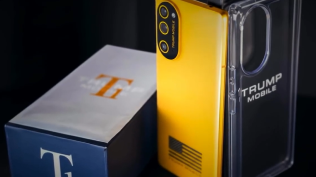 The T1 Trump Mobile and its case. 