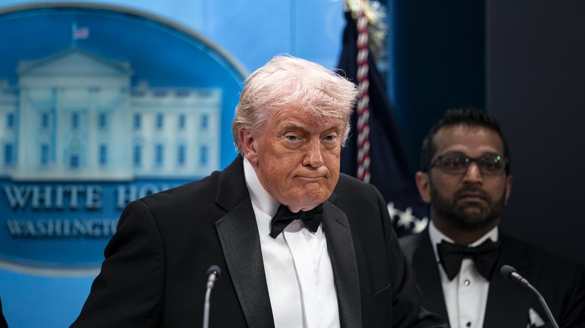 President Trump. U.S. President Donald Trump speaks during a press conference in the Brady Briefing Room of the White House on April 25, 2026 in Washington, DC.
