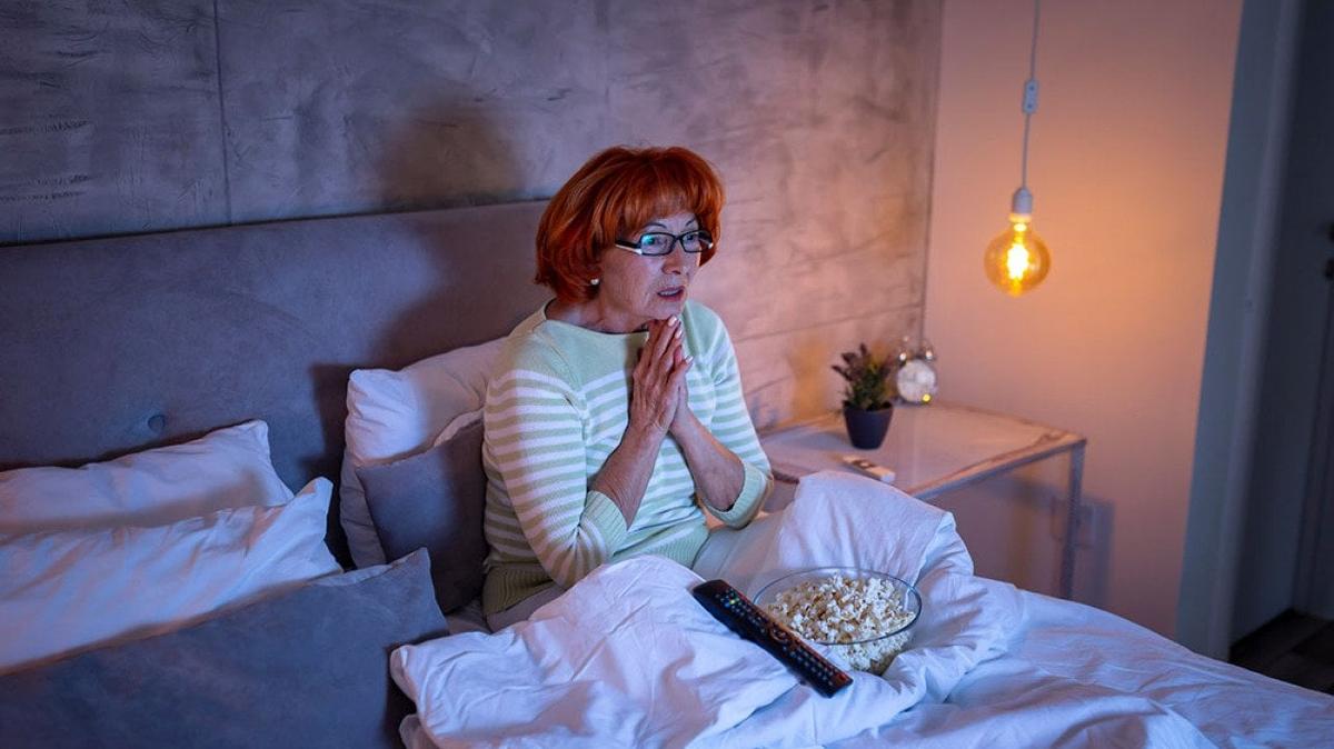 Your brain doesn’t distinguish between natural and artificial light. When you watch TV late at night, your eyes absorb blue light from the screen, sending signals to your brain that it’s still daytime.