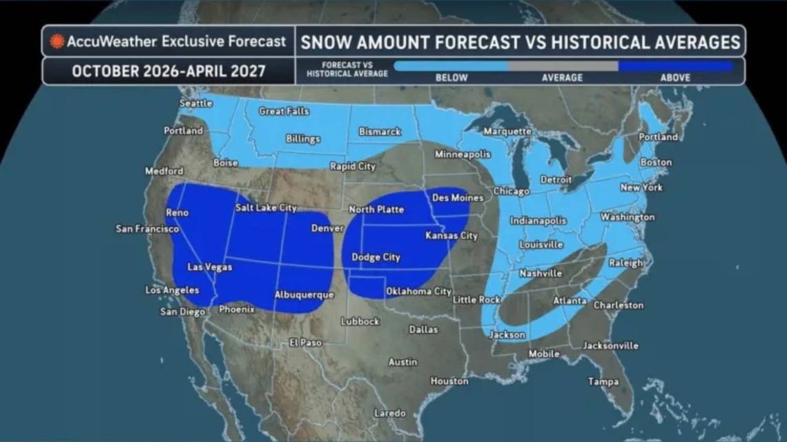El Niño Snow Map Shows US States Facing Biggest Winter Shift 