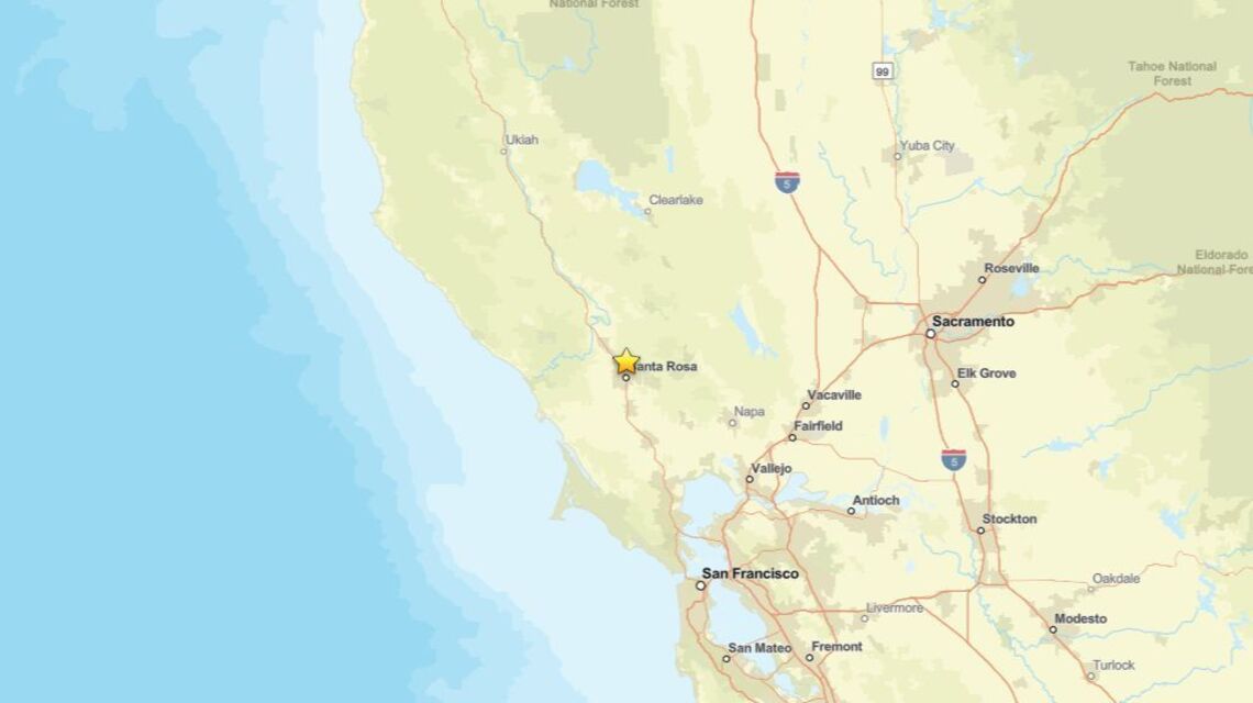 2.3 magnitude earthquake shakes near Larkfield-Wikiup, CA on June 3 