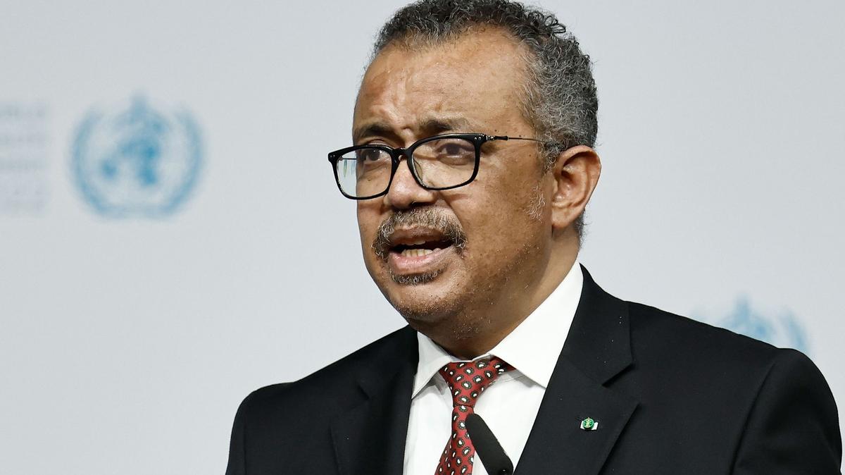 Director-General of the World Health Organization (WHO), Tedros Adhanom Ghebreyesus, speaks at the opening ceremony of the 14th World Health Summit. (Carsten Koall/dpa/TNS)