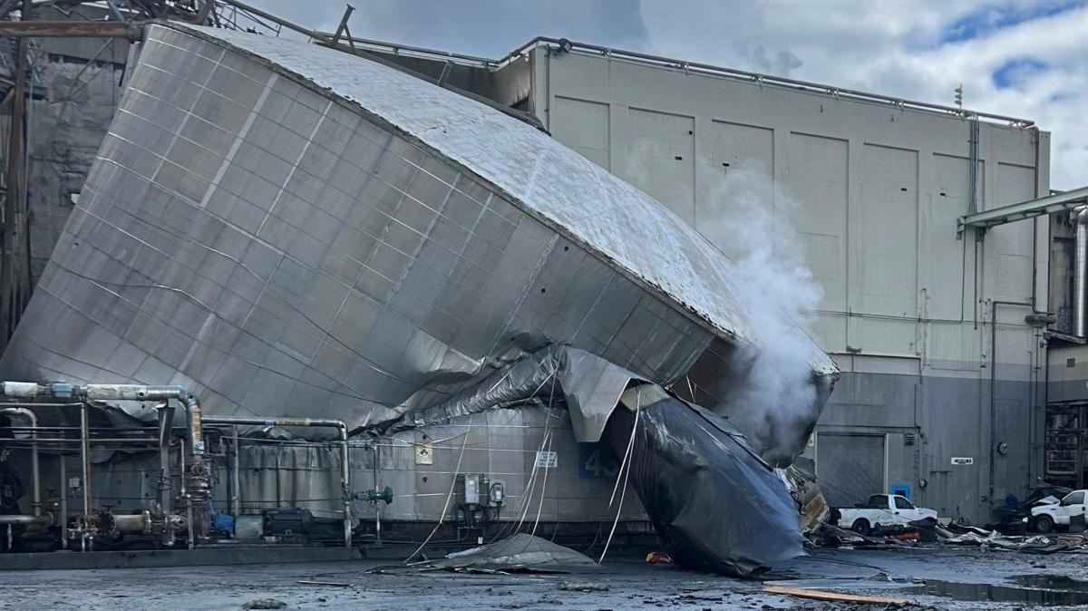 An implosion at a Washington State paper facility killed 11 people and injured several others. Photo courtesy Longview Fire Department/Facebook