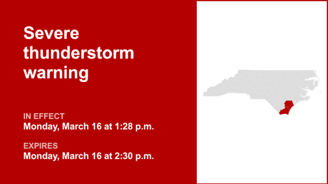 UPDATE: Thunderstorms with damaging winds in Southeast Coast Monday, says the NWS 