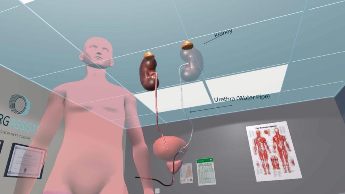 Image from the VR experience used in the study. (Phoebe Reynolds Surgassists via SWNS). 