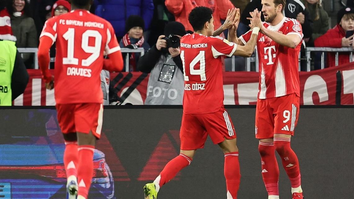 Harry Kane y Luis Díaz le dan la victoria al Bayern Múnich 