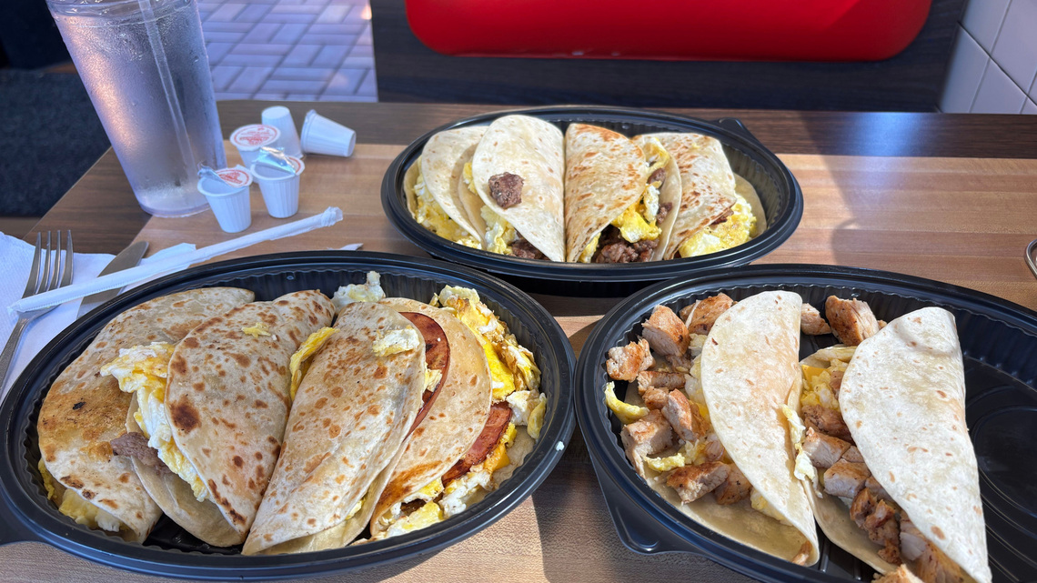 We gave the new Waffle House tacos a try. Here's what we thought