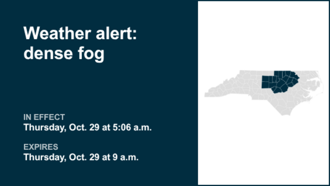 Weather alert issued for the Piedmont region until Thursday morning, says the NWS 