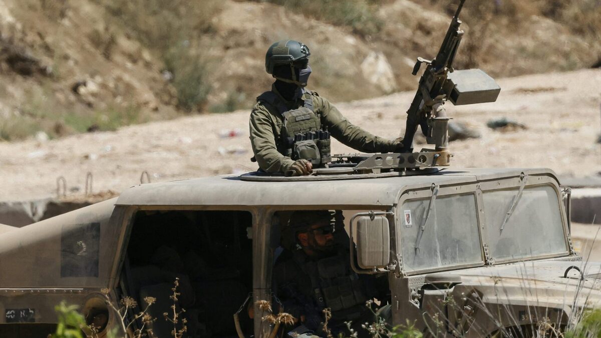 Israeli soldiers patrol near the border with Lebanon on June 9, 2026. 