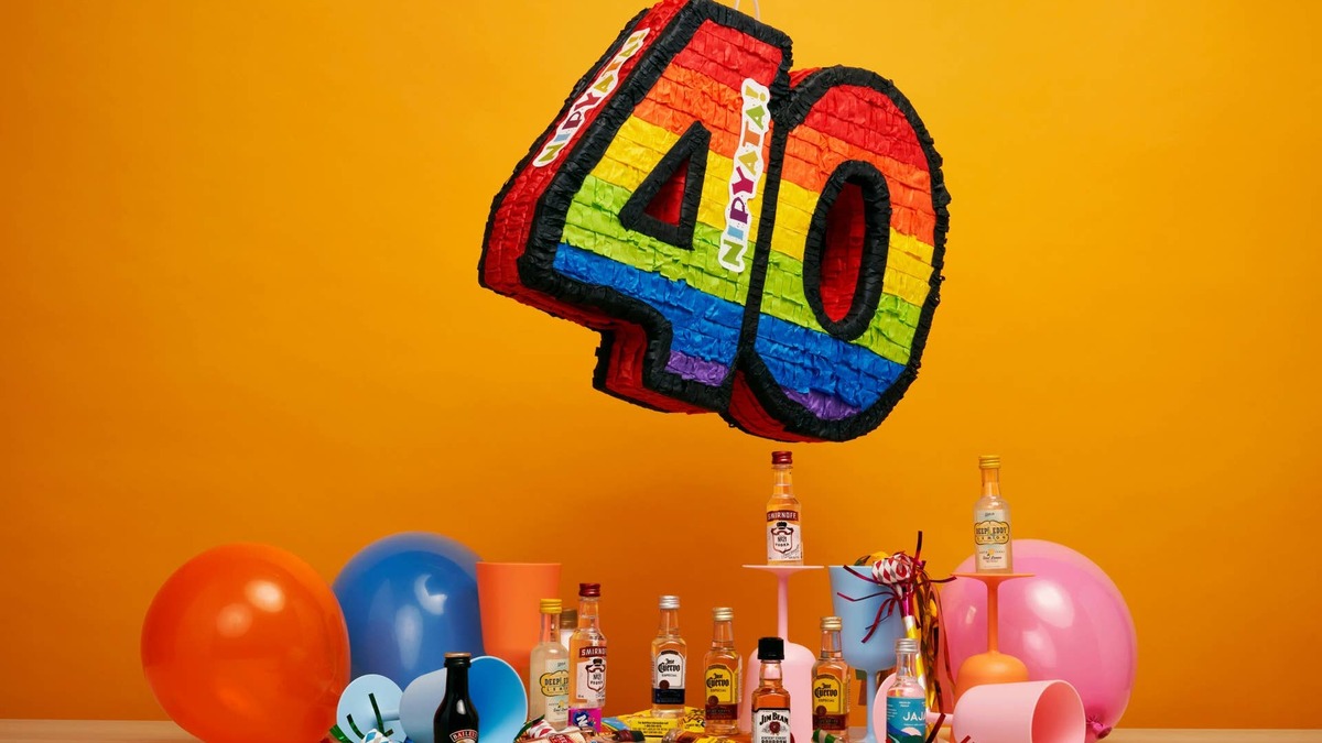 The Ultimate 40th Birthday Gift. Boozy. Brilliant. Fun. Please smash responsibly. #nipyata.