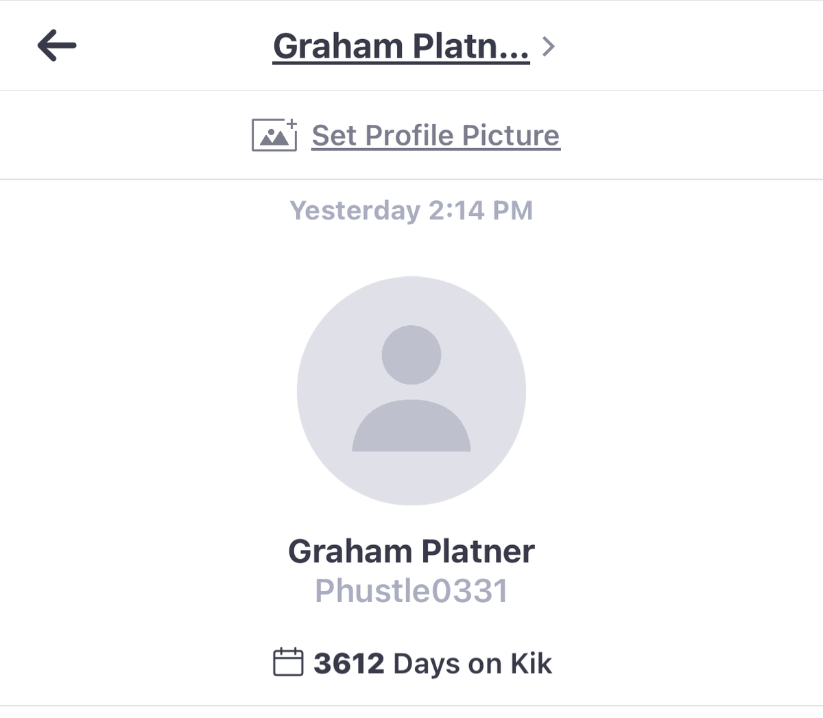  The Kik profile of Graham Platner no longer features a shirtless photo of the Maine Senate candidate. 