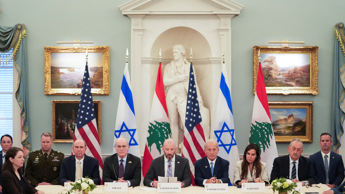 State Department Chief of Staff Daniel Holler speaks as Israeli Ambassador to the U.S. Yechiel Leiter and Lebanese Ambassador to the U.S. Nada Hamadeh, accompanied by U.S. Ambassador to Lebanon Michel Issa, attend a meeting between Israeli and Lebanese delegations hosted by the United States, after the Trump administration said Israel and Lebanon agreed to implement a ceasefire to end hostilities, at the State Department in Washington, D.C., U.S., June 3, 2026. REUTERS/Nathan Howard