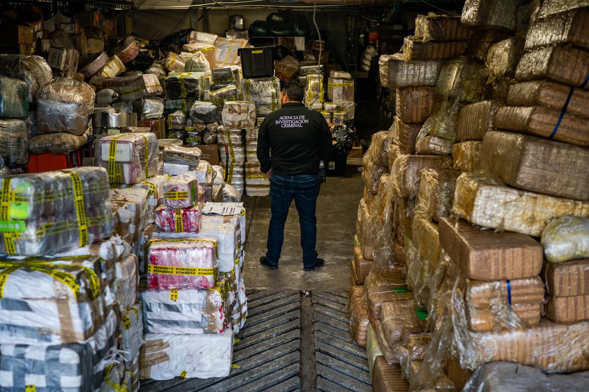  Officials in Mexico unloaded hundreds of pounds of fentanyl and other drugs in Tijuana in October 2022. 