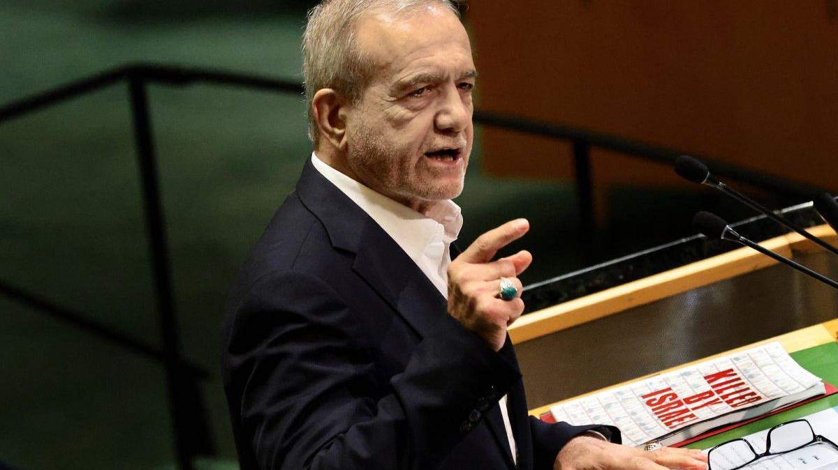 President of the Islamic Republic of Iran Masoud Pezeshkian said on social media Sunday that Iran's goal in peace talks is to uphold its rights and national interests. File Photo by Peter Foley/UPI.