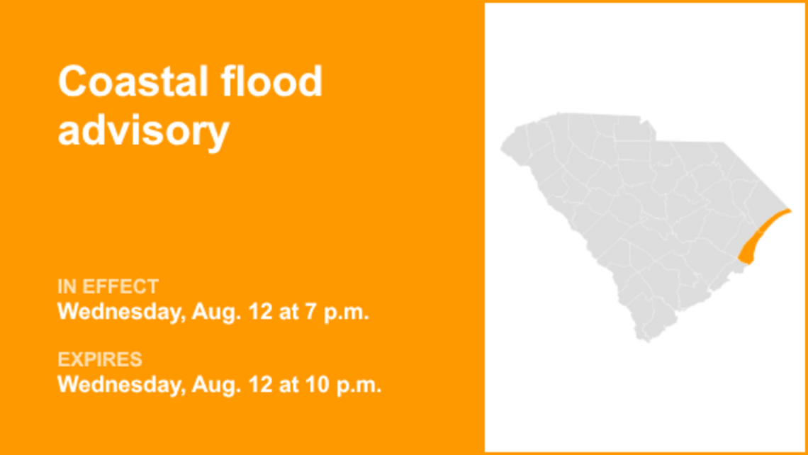 Coastal flood advisory for Myrtle Beach area and Coastal Georgetown until Wednesday night 