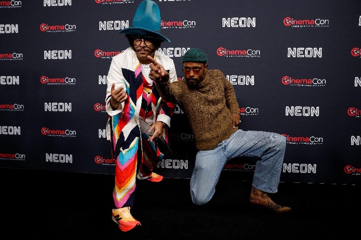 Boots Riley and LaKeith Stanfield, promoting the film "I Love Boosters", pose before the state of the industry and Neon presentation at CinemaCon, the official convention of Cinema United, in Las Vegas, Nevada, U.S., April 14, 2026. REUTERS/Caroline Brehman