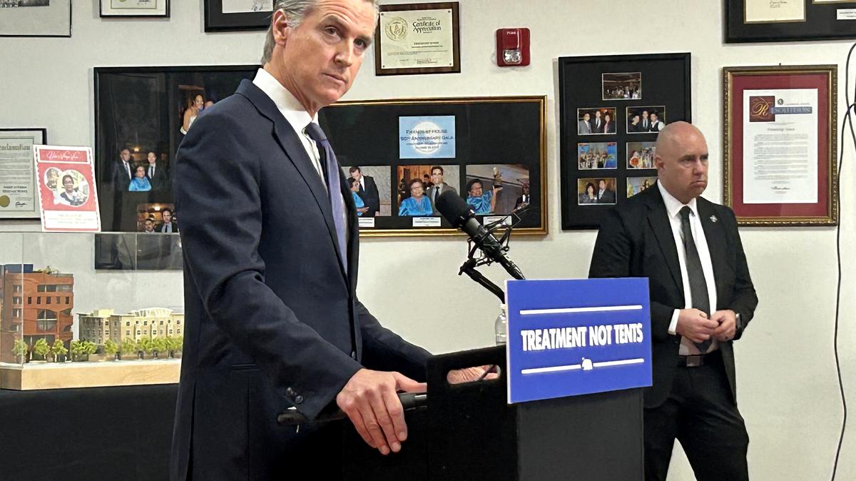 California Gov. Gavin Newsom speaks to reporters on Friday, Jan. 16, 2026, in San Francisco at the site of a future substance use and mental health treatment facility. California has made historic behavioral health gains but still faces fragmented care, workforce shortfalls and gaps in housing and access that demand urgent policy action.
