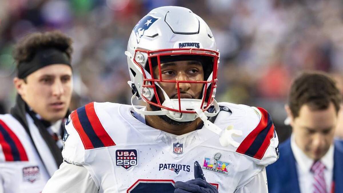  Feb 8, 2026; Santa Clara, CA, USA; New England Patriots linebacker Elijah Ponder (91) against the Seattle Seahawks during Super Bowl LX at Levi's Stadium. Mandatory Credit: Mark J. Rebilas-Imagn Images | Mark J. Rebilas-Imagn Images 