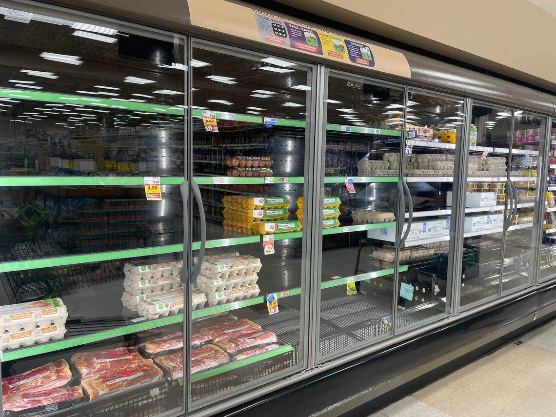 Bare egg case at Kennewick Fred Meyer store earlier this month.