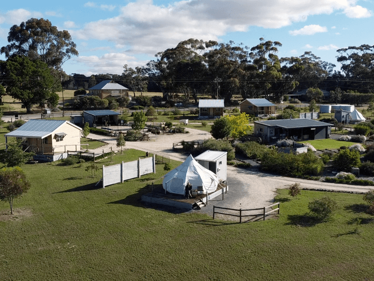  Aerial view of Bukirk Glamping, including the Stargazer Tent I called home for a few nights. Photo credit: Kathryn Anderson. 