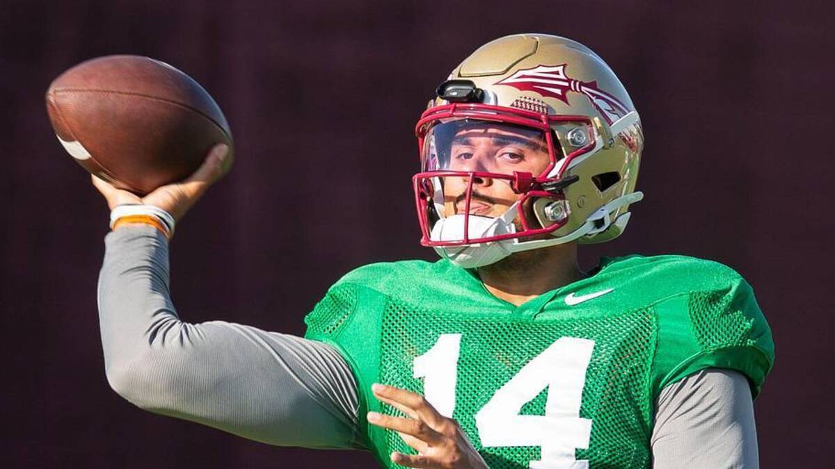  The Florida State Seminoles football team practice for the upcoming season Thursday, April 9, 2026. | Alicia Devine/Tallahassee Democrat / USA TODAY NETWORK via Imagn Images 