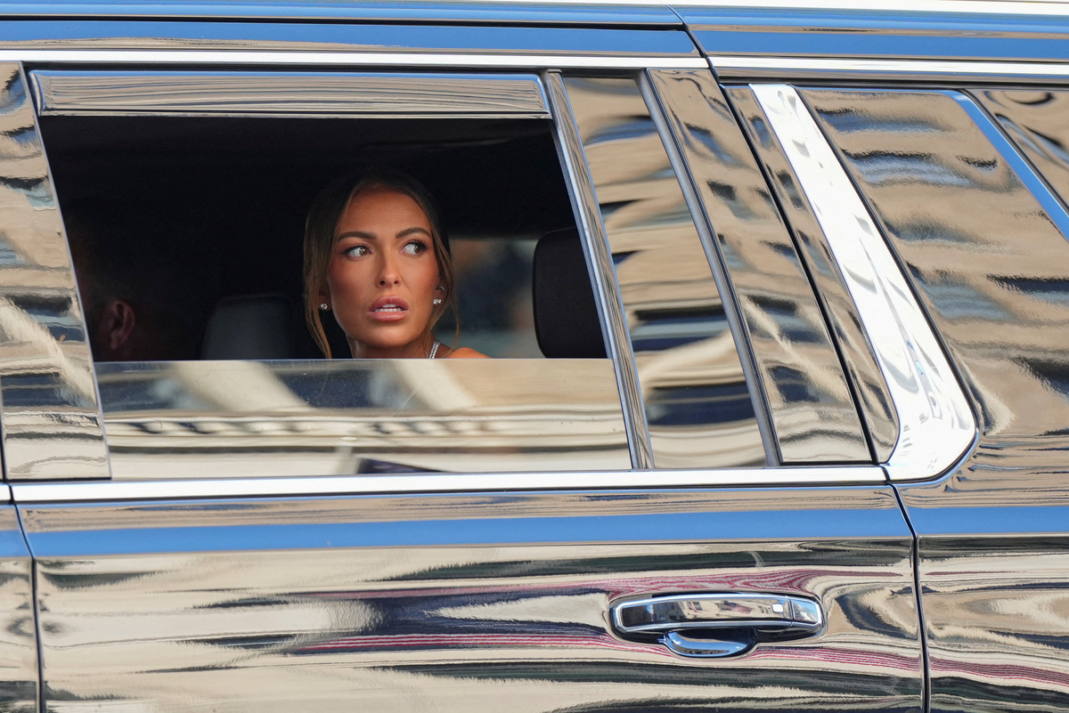 Paulina Gretzky arrives at Madison Square Garden, the venue for the reported wedding celebrations of singer Taylor Swift and National Football League (NFL) player Travis Kelce, in New York, U.S., July 3, 2026.  REUTERS/Angelina Katsanis