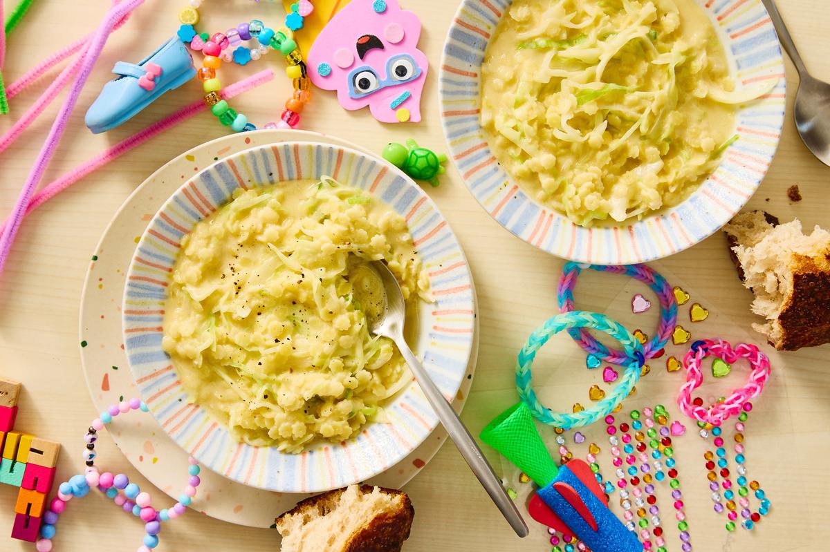 Creamy Cabbage Pastina. End-of-school year chaos has arrived. These 20-minute (or less) meals will get you cooking through it. Food styled by Monica Pierini. Prop styled by Megan Hedgpeth. (Ryan Liebe/The New York Times)