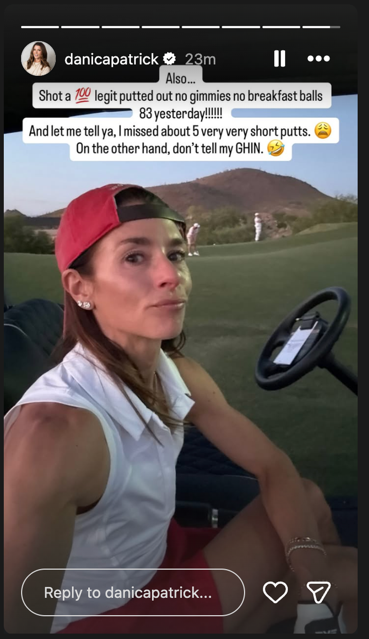  Danica on the course. 