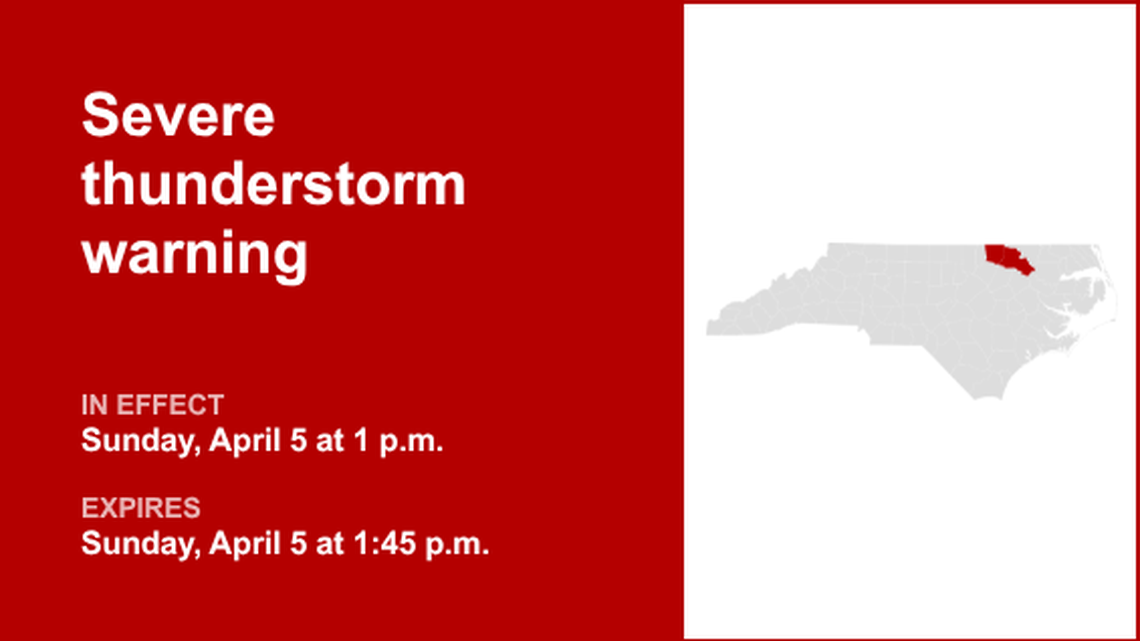 UPDATE: The current severe thunderstorm warning for Halifax County will expire at 1:45 p.m. 