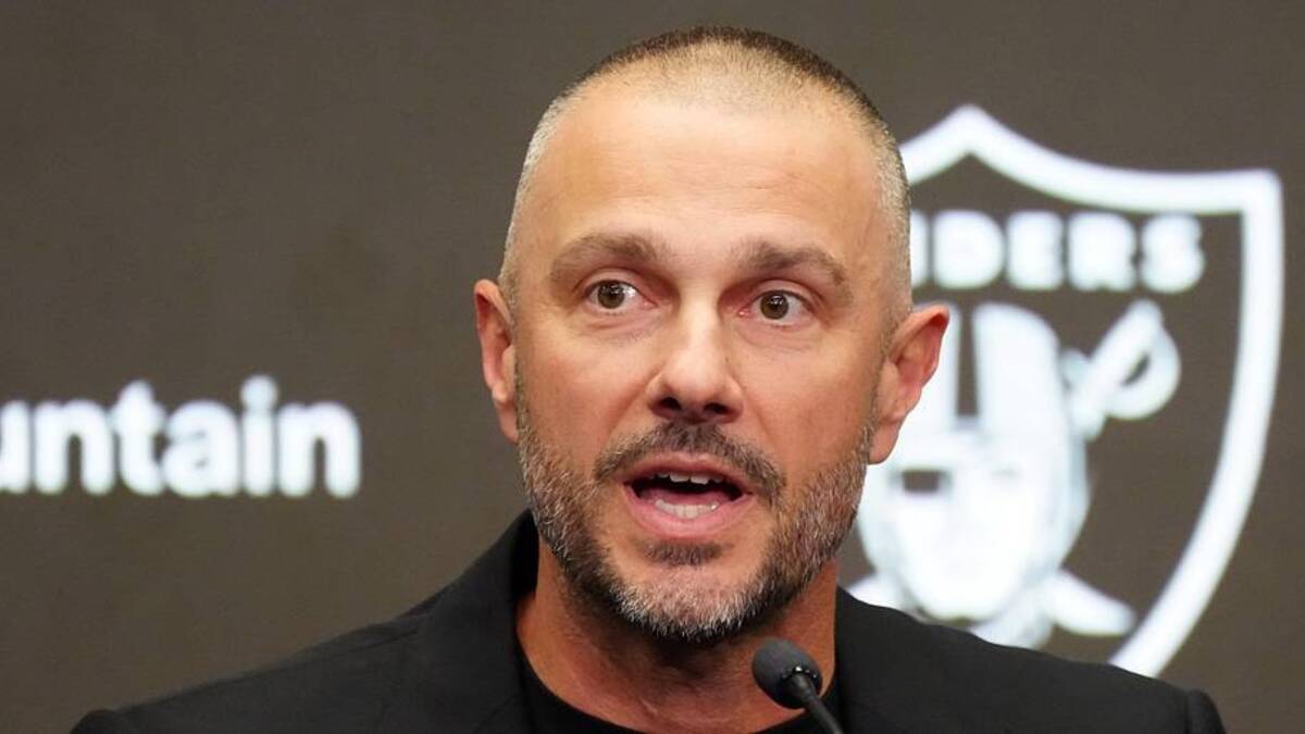  Feb 10, 2026; Henderson, NV, USA; Las Vegas Raiders general manager John Spytek at press conference at Intermountain Health Performance Center. Mandatory Credit: Kirby Lee-Imagn Images | Kirby Lee-Imagn Images 