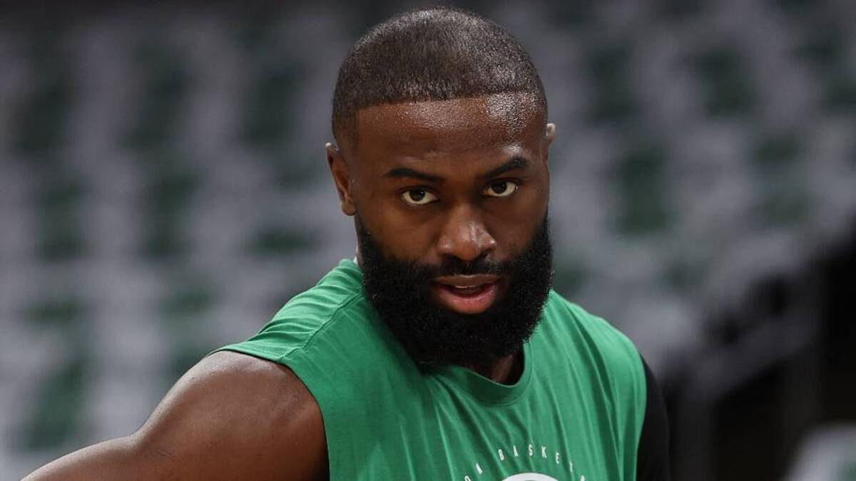  May 2, 2026; Boston, Massachusetts, USA; Boston Celtics guard Jaylen Brown (7) on the court before game seven of the first round of the 2026 NBA Playoffs against the Philadelphia 76ers at TD Garden. Mandatory Credit: Winslow Townson-Imagn Images | IMAGN IMAGES via Reuters Connect 
