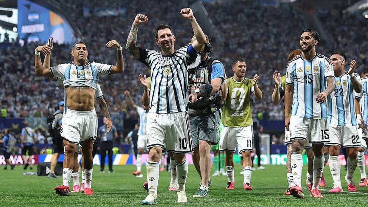  Argentina celebrated a thrilling win in Atlanta. | Julian Finney/FIFA/Getty Images 