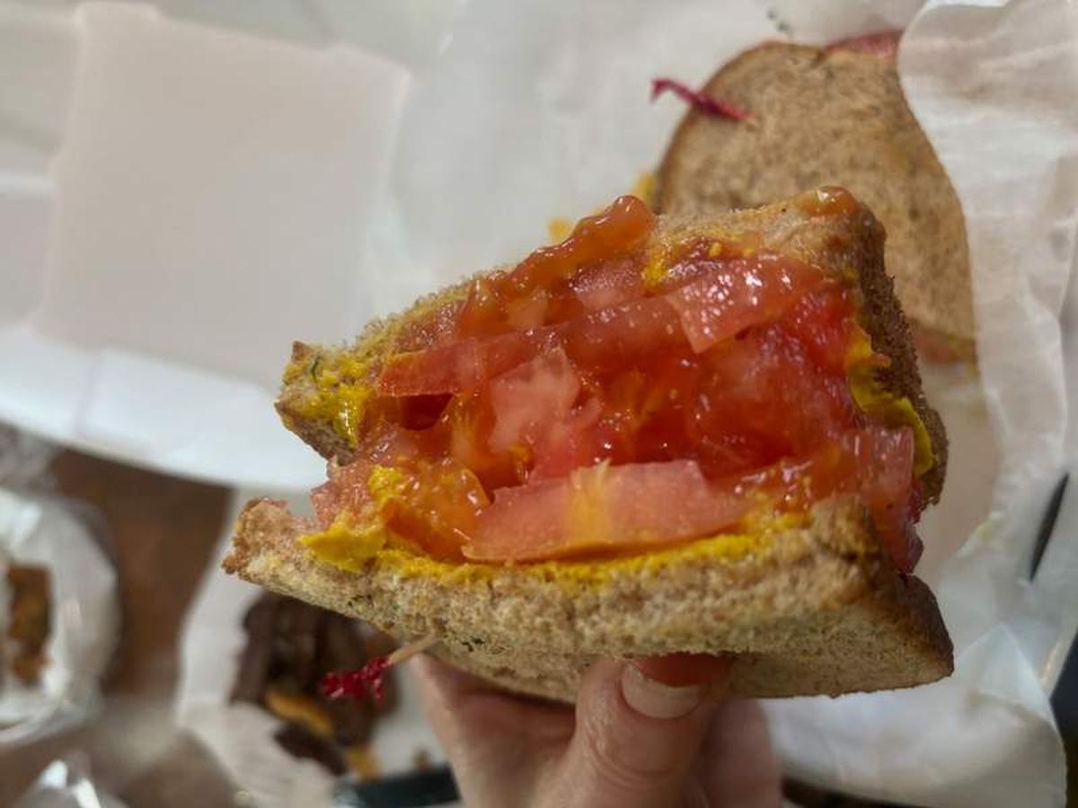 I got to have my grits and a big, juicy tomato sandwich.Photo credit: Judy Antell 