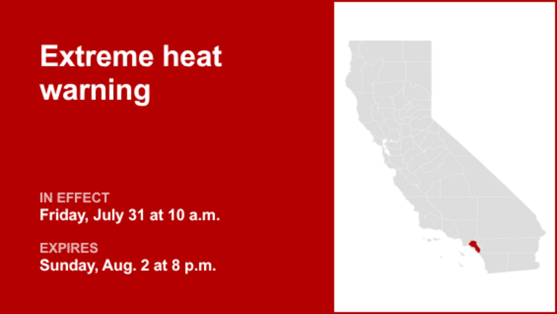 UPDATE: Orange County Inland placed under an extreme heat warning from Friday to Sunday 