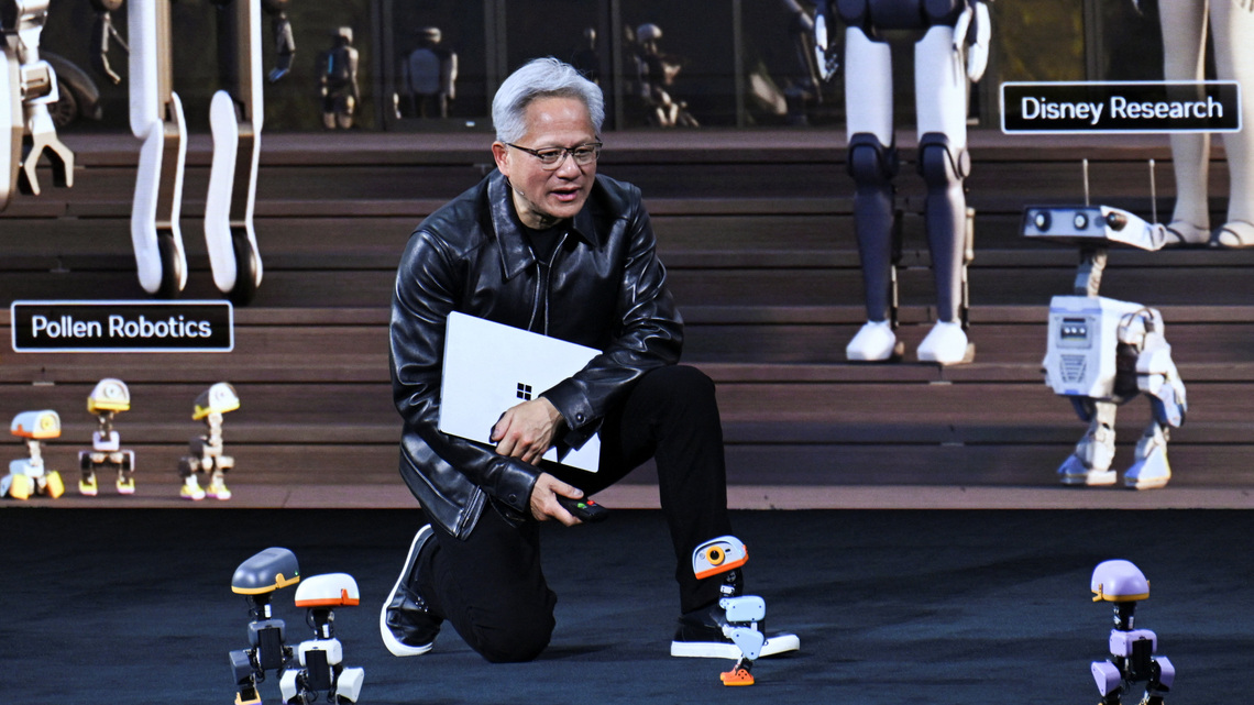 Nvidia's Huang hails Europe's AI potential, flanked by robot ducks 