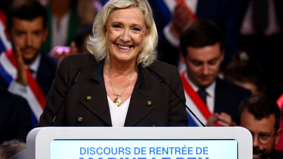 France's Le Pen pledges to hardwire deficit cuts with 'golden rule'