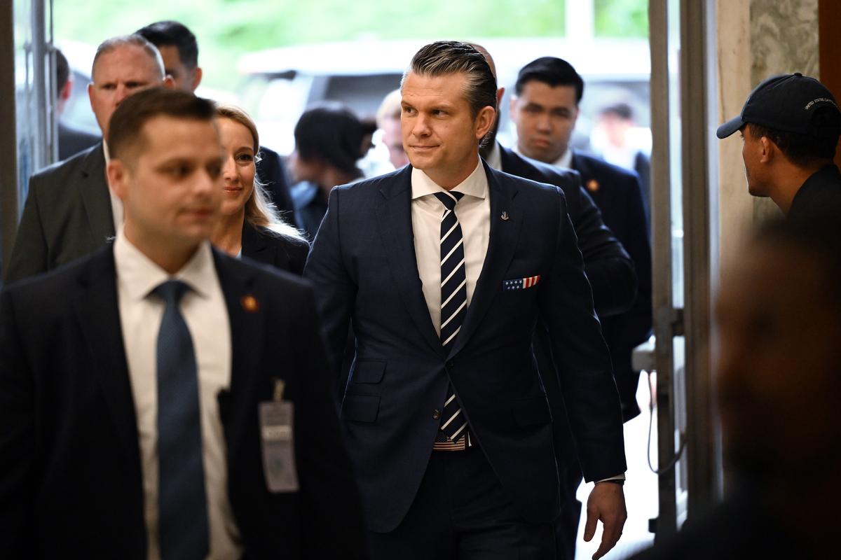 Defense Secretary Pete Hegseth arrives at a hearing before the House Armed Services Committee in Washington on Wednesday morning, April 29, 2026. (Kenny Holston/The New York Times)