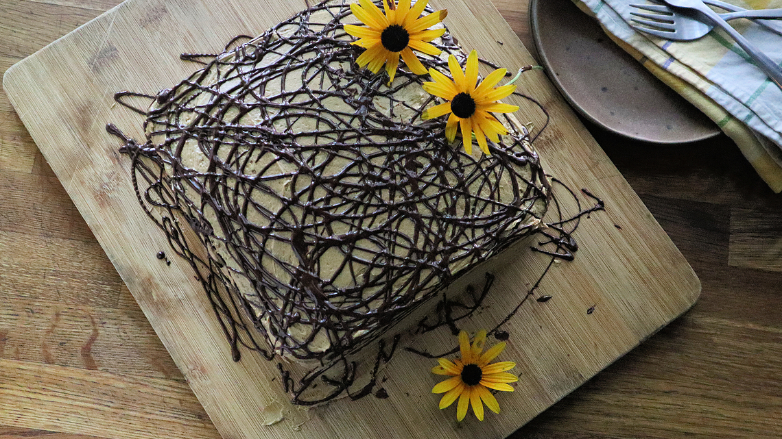 Gretchen's table: Coffee and dark chocolate team up in this decadent, old-fashioned coffee cake 