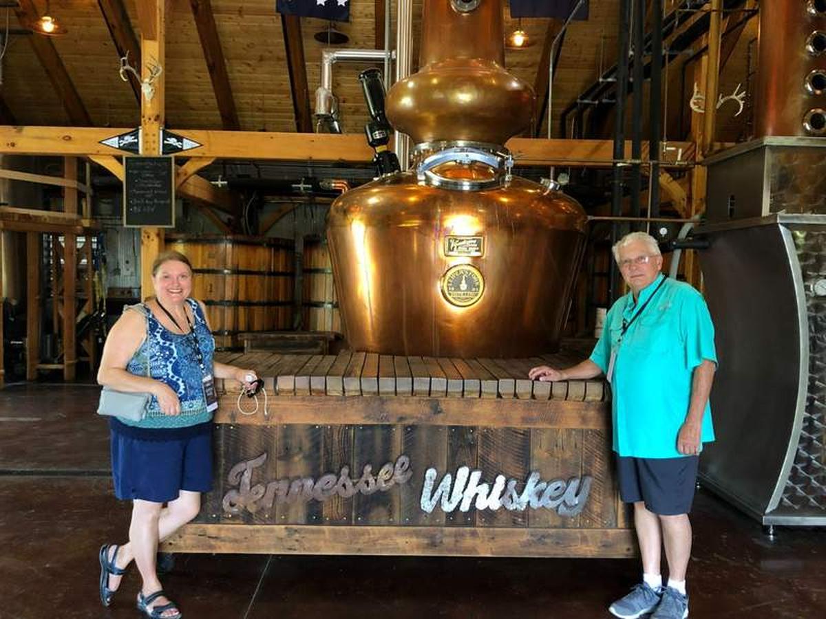  The author and her husband visiting the Tennessee Whiskey Trail. Photo credit: Robin O’Neal Smith 