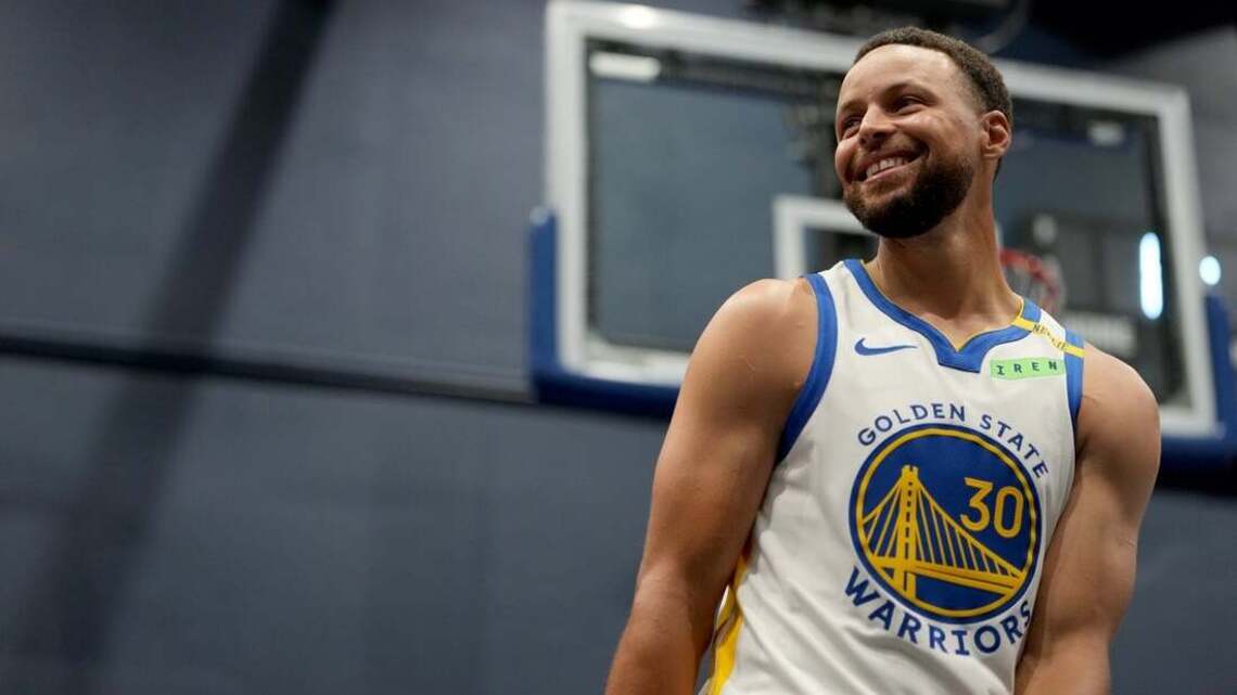 At Warriors camp, Steph Curry raring to go, Kristaps Porzingis out again 