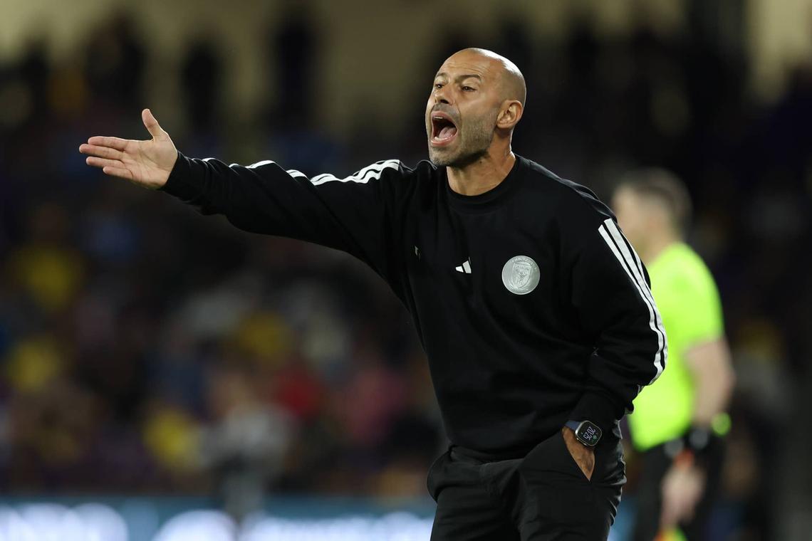  Javier Mascherano reacts during the MLS match between Orlando City SC and Inter Miami CF. Photo by Dustin Markland/Getty Images