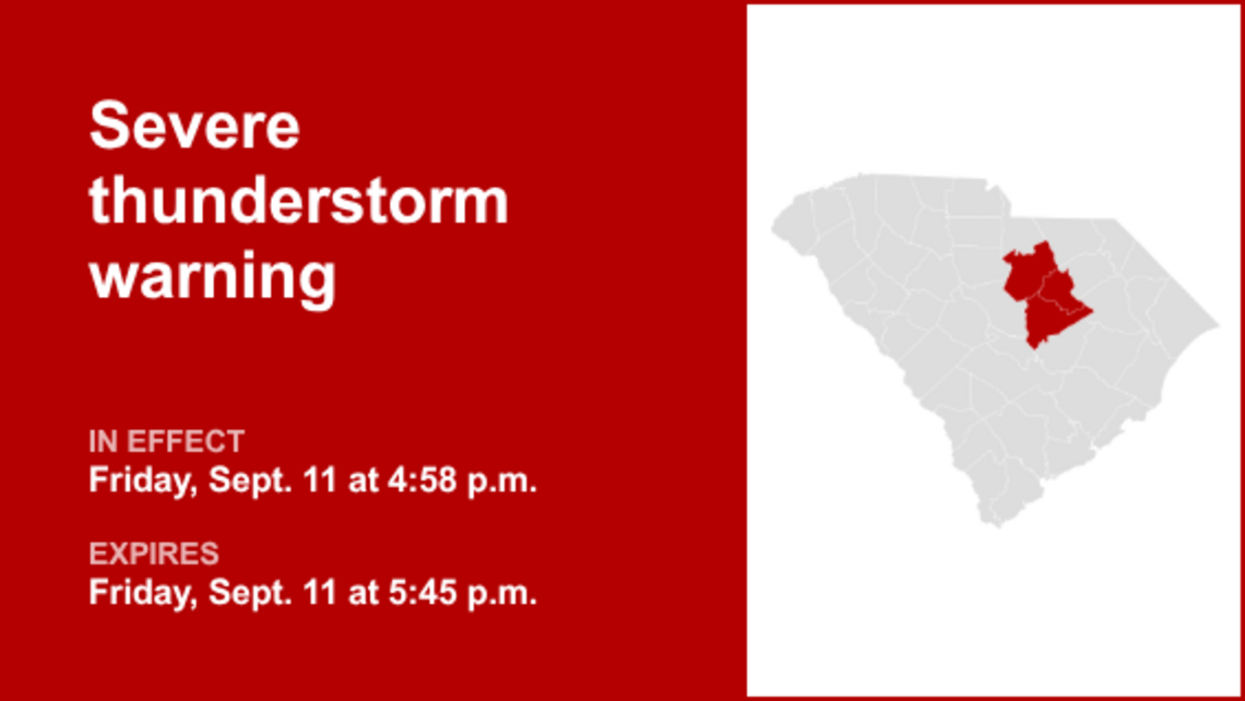 UPDATE: Severe thunderstorm warning forecast to expire at 8 p.m.