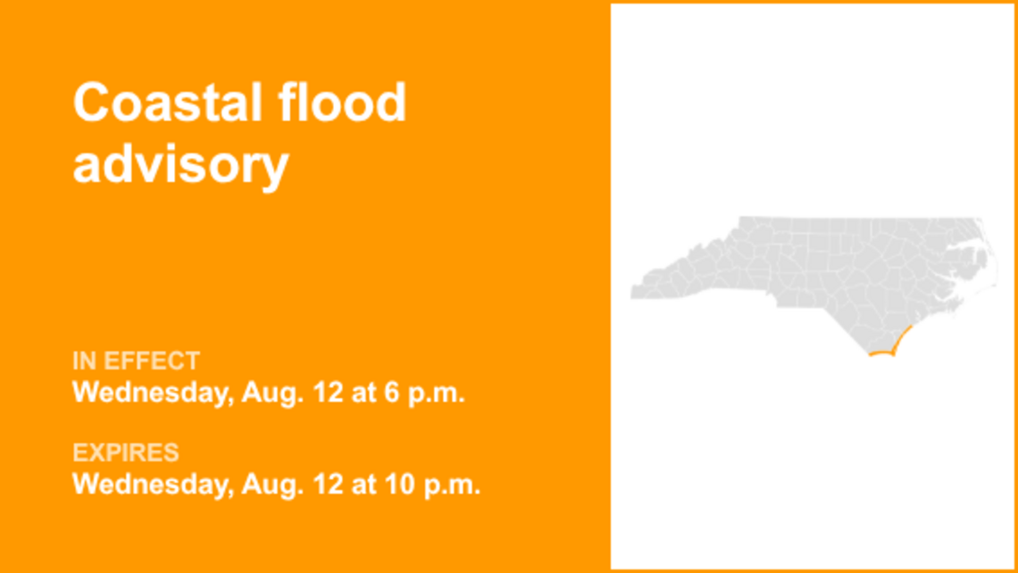 Coastal flood advisory affecting Southeast Coast until Wednesday night 