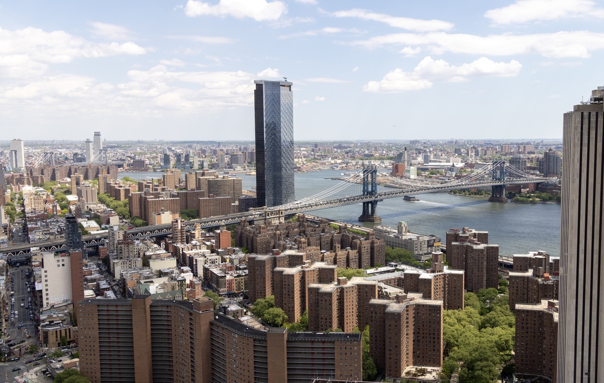  A view towards the Manhattan Bridge from the cupola space. 