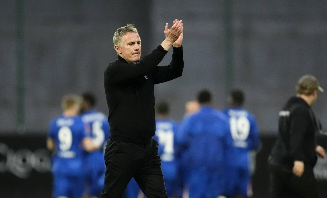  Wrexham manager Phil Parkinson applauds the fans ahead of the Emirates FA Cup fifth round match. Photo by Nick Potts/PA Images via Getty Images