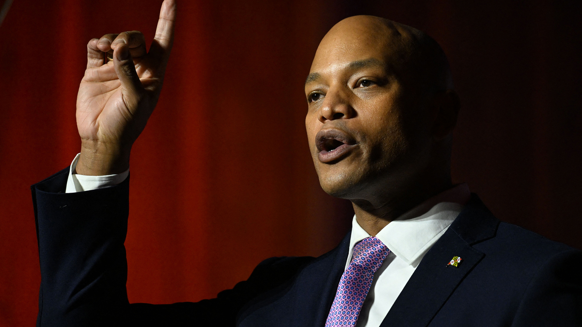 Maryland Gov. Wes Moore speaks during an event at Bowie State University on Feb. 22, 2023, in Bowie, Maryland. (Jim Watson/AFP/Getty Images/TNS)