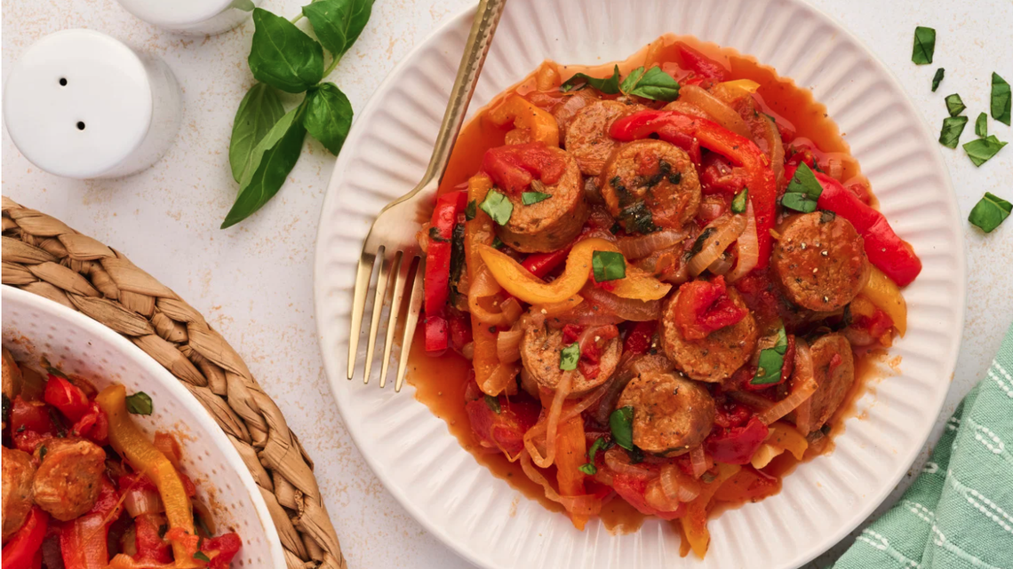 Sausage, peppers and onions.