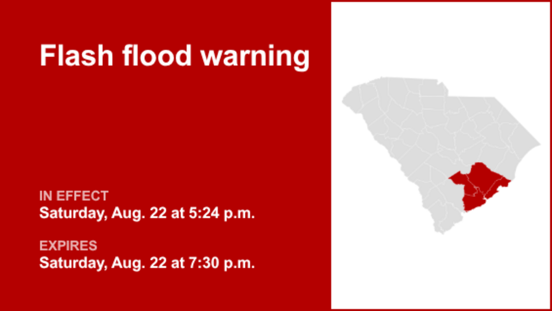 Flash flood warning for Lowcountry Saturday evening caused by thunderstorms 